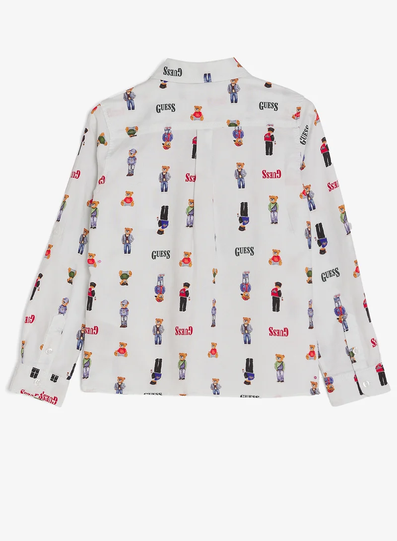 GUESS Infant Printed Long Sleeve Regular Fit Shirt